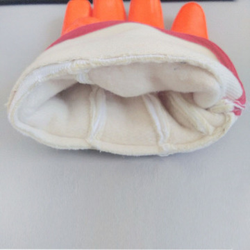 Fluorescent orange cold resisitant gloves pvc coated