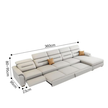 Electric Adjustable Storage Leather Folding Modular Multi-Functional Sofa Bed