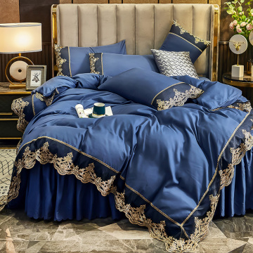 Western Luxury Korean Princess Style Wedding Lace Duvet Cover Bedding Set
