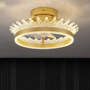 Gold Round LED Flush Mount Low Profile Fan Light