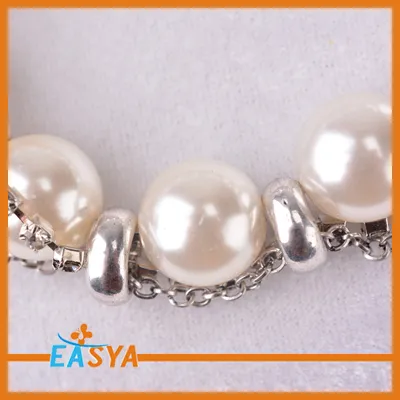 Silver Rhinestone Pearl Bracelet Costume Jewelry