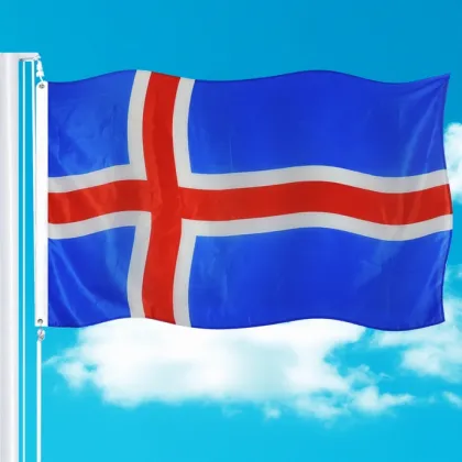 Custom polyester hign quality Iceland flag 3x5