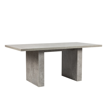 Table à manger rectangulaire contemporaine avec finition de ciment marbré gris