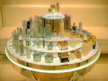 White acrylic table counter for cosmetics