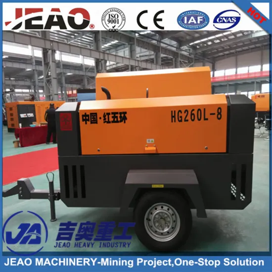 2017 Hot Sales Small Mobile Screw Air Compressor with Jack Hammer for Sales