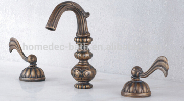 3 Hole Antique Bronze bathroom brass double handle basin faucet