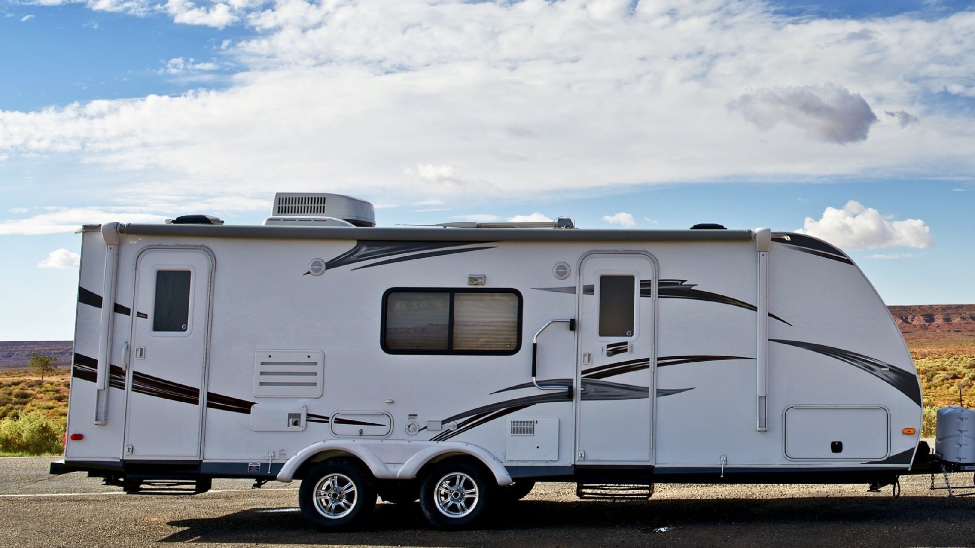 A travel trailer A travel trailer