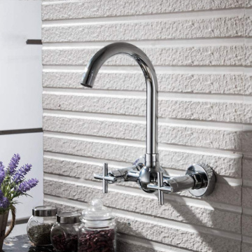 3 Hole Kitchen Faucet Wall Mounted Sink Taps