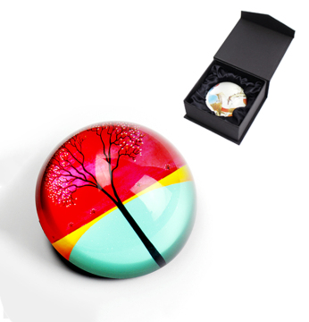 80mm Crystal Glass Dome Paper Weight - Color Printing Paperweight Half Ball