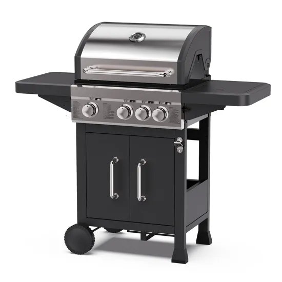 Middle End Mpp 3 Burner Propane Gas Grill with Side Burner and Cabinet Door