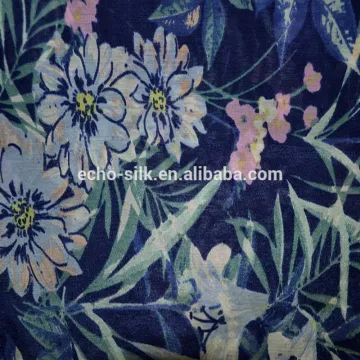 Silk/cotton printed fabric