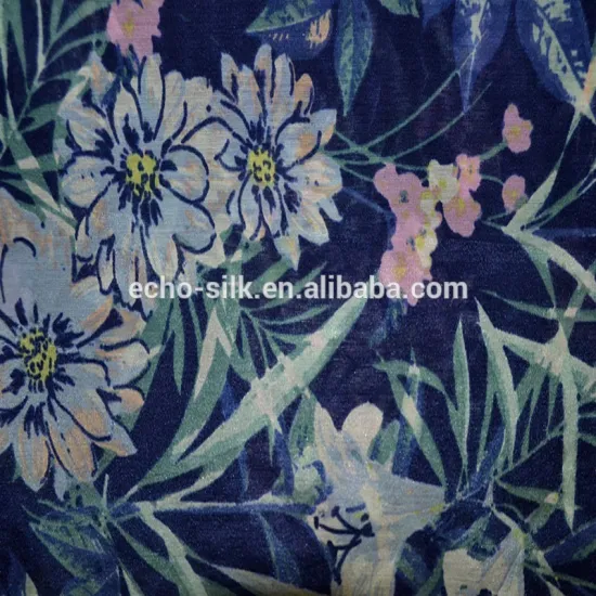 Silk/cotton printed fabric