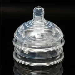 Comotomo 2 Pack Silicone Replacement Nipple, Clear, 3-6 Months