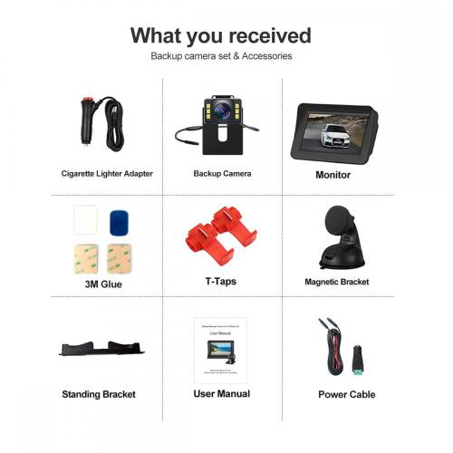 car play rear view camera backup Waterproof Wired