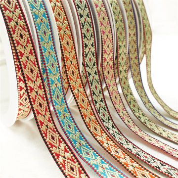 Sparkle 1.5cm Width Rhombus Embroidery Jacquard Polyester Trim: The Ultimate Embellishment for Your Projects