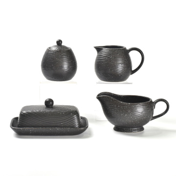 Amazon Ceramic Dinner Placas Matte Black Dinnerware