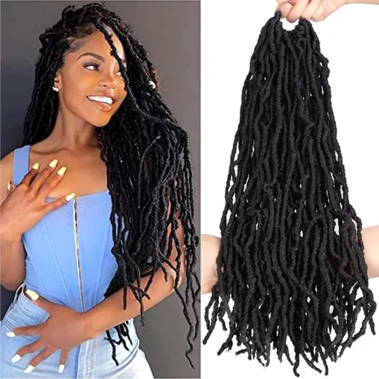 MYZYR Hot Selling  Nu Locs Soft Crochet Hair Braids 18Inch Faux Locs Curly Synthetic Hair  Crochet Braiding for Women 2020
