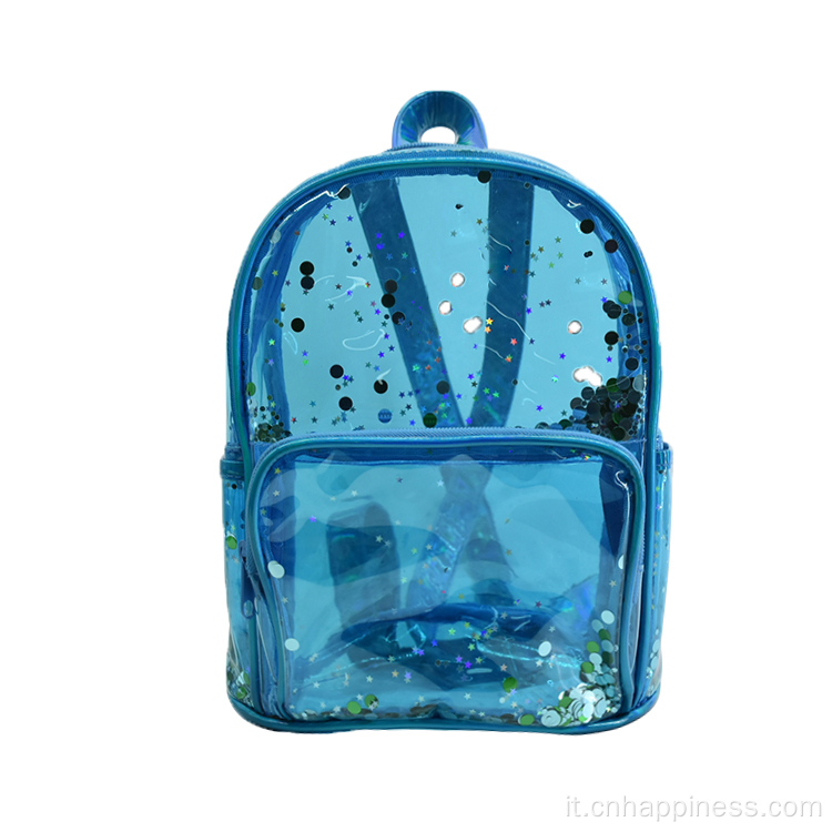 Backpack Clear Sequen College Girls School Borse personalizzato