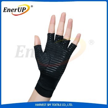 Copper infused compression gloves half finger