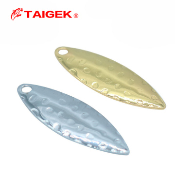 TAIGEK 31.2mm 1.5g Willow Leaf Waterdrop Multi Size Metal Lure Accessories for Fishing Spinner Blades