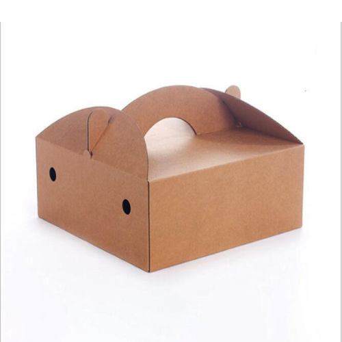 Handmade corrugated paper cake packaging handing box