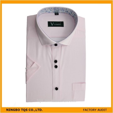 2015 Nuevos diseños Camisa de mangas cortas Color delgado para hombres