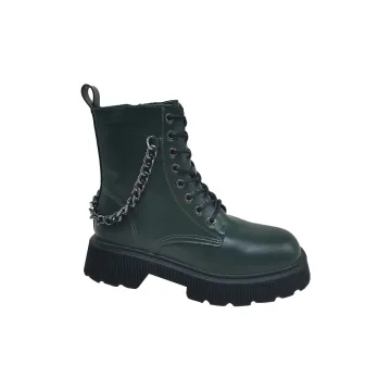 Women's Fashion Casual Lace-Up Motorbike Boots - Ankle & Bootie