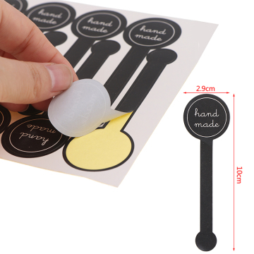 El Yapımı Siyah Kek Ambalaj Sızdırmazlık Etiketleri - Pişirme ve DIY Hediyeleri için 100 PC Kraft Çıkartmaları
