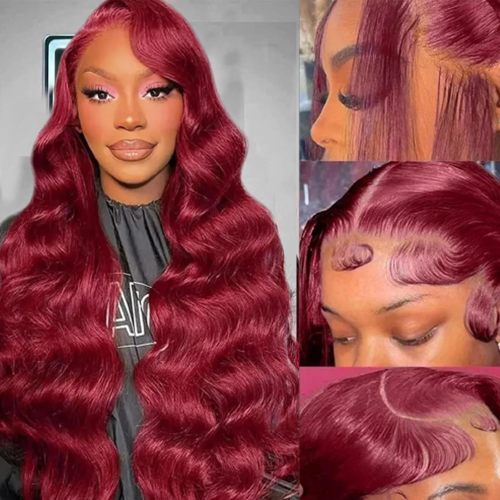 99j Burgundy 13x6 Body Wave Lace Front Wigs