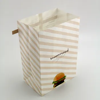 hamburger paper bag, paper bag for food, bread, hot dog
