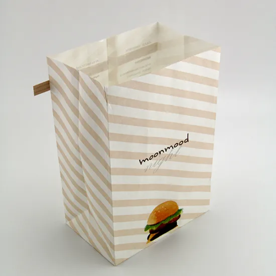hamburger paper bag, paper bag for food, bread, hot dog