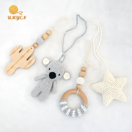 Handmade Smooth Wooden Baby Hanging Toy