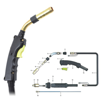 UWELD Welding Torch Bernard MIG Gun 200A CO2 Torch