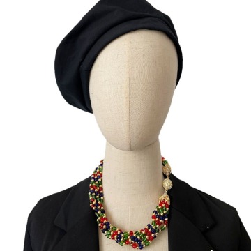 2024 Stylish Colorful Vintage Necklace for Women and Girls: A Unique Collarbone Chain Gift with Glass Elements