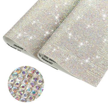 Glitter Bling 40*24 Round White Crystal Self-Adhesive Flatback Rhinestone Stickers: Sheet of Sparkling Decorative Elements