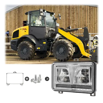 New Holland CASE IH CASE Tractor 4x6" LED Headlight with Support Bracket Cool White Sealed Beam Headlamp