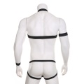 Men Sexy Underwear Set Shoulder Strap Harness G String Chest Elastic Band Jockstrap Thong Halter Bondage Hollow Costume Clubwear
