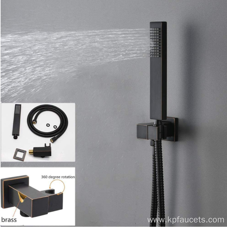 Blackened Bathroom Concealed Shower Faucet