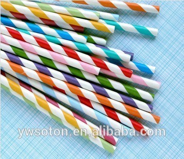 biodegradable striped paper straws