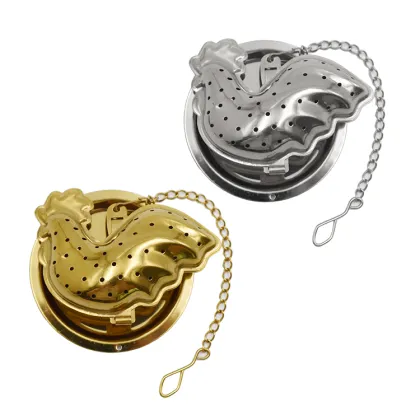 Chicken Shaped Stainless Steel Rose Gold Tea Infuser for Loose Leaf Tea