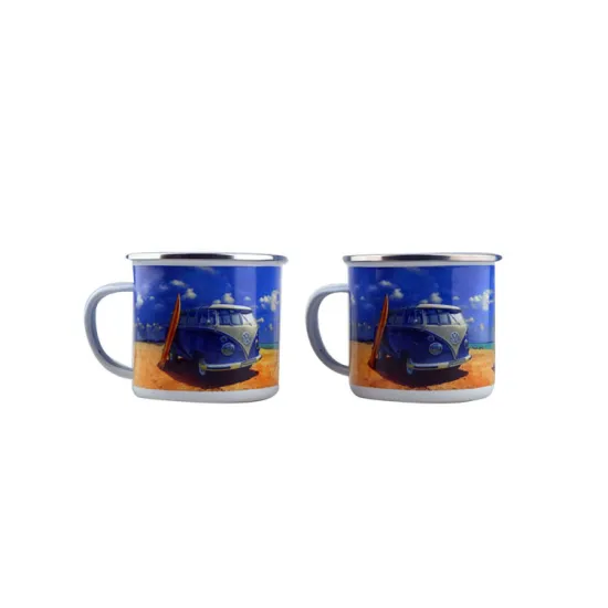 High-End Custom Full Design Enamel Coffee Mug Company Gift Promotion