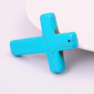 Cross Turquoise Stone Jewelry Pendant 55X40MM