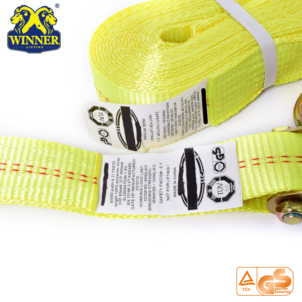 Polyester Truck Load Belt Webbing Ratchet Tie Down Strap