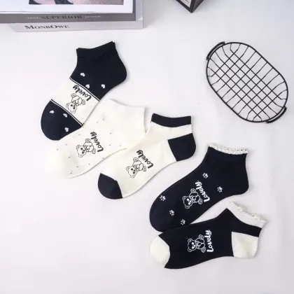 Women's Heat transfer sticker short socks