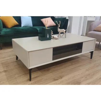 NOVA Tea De Centro Coffee Table - Multi-Functional Portable Wood with Ceramic Finish