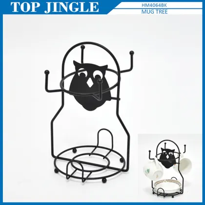 Black coated wire owl design cook book stand,owl series