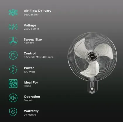 3 speed Wall Mounted Fan