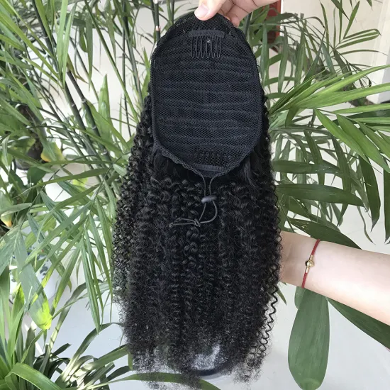 Top selling virgin human hair ponytail hair extension for black women