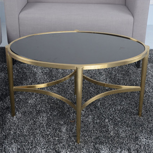 Brassy Stainless Steel Round Coffee Table