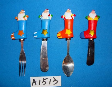 Cheese Knives with Resin Santa′s Boot Decoration